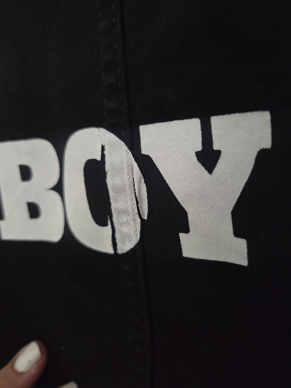 Denim BLVD Los Angeles Playboy Black Denim Jacket Size M - Picture 4 of 5